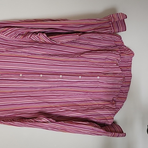 Polo Ralph Lauren pink vertical stripes men's casual button-down shirt, XL - Picture 3 of 9